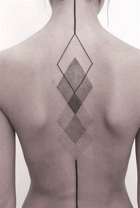 Geometric spine tattoo