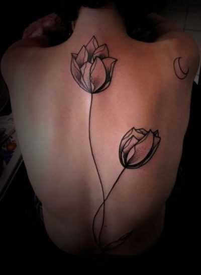 Tulip spine Tattoo