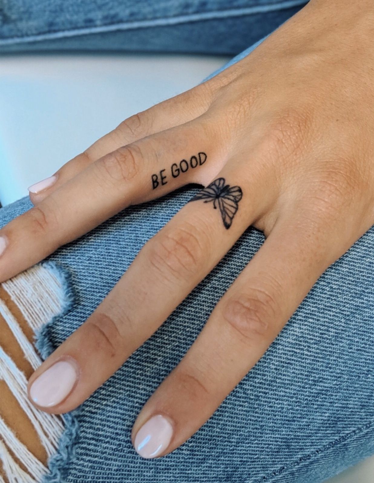 Lucky 777 Side Finger Tattoo