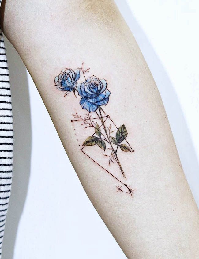 Libra rose tattoo