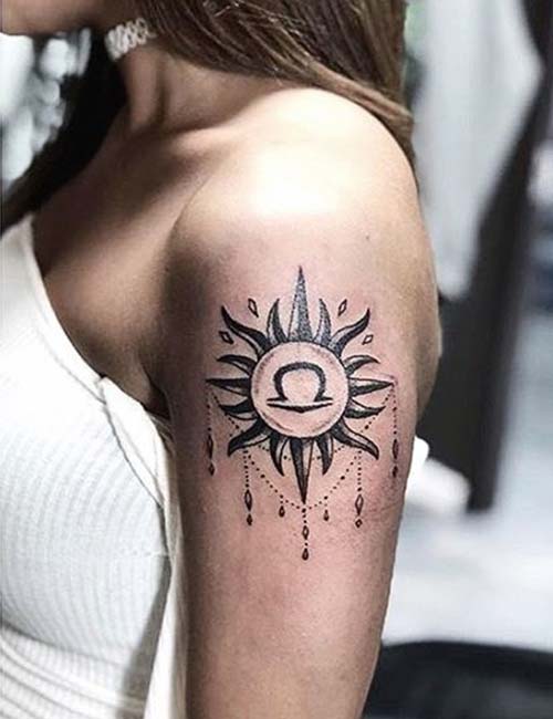 Sun and Libra Tattoo