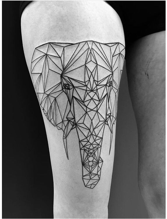 Elephant Geometric Tattoo