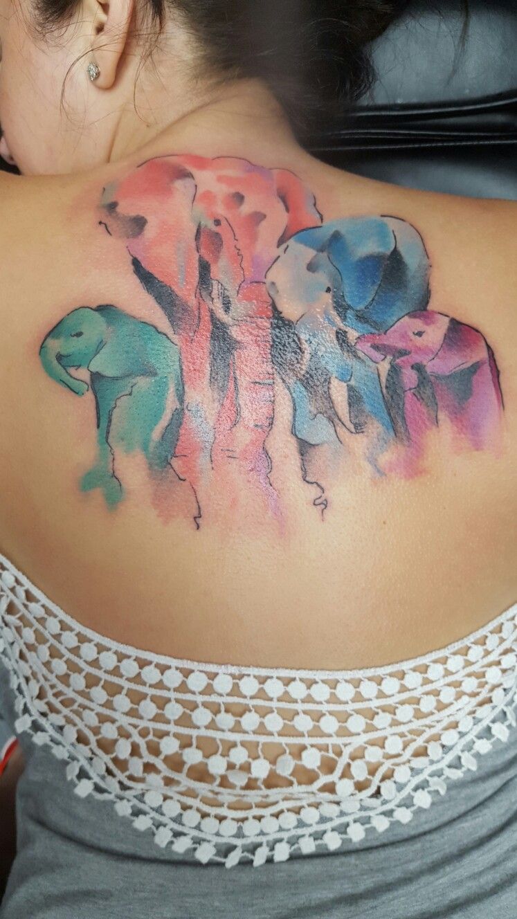 Elephant Tattoo in Watercolor