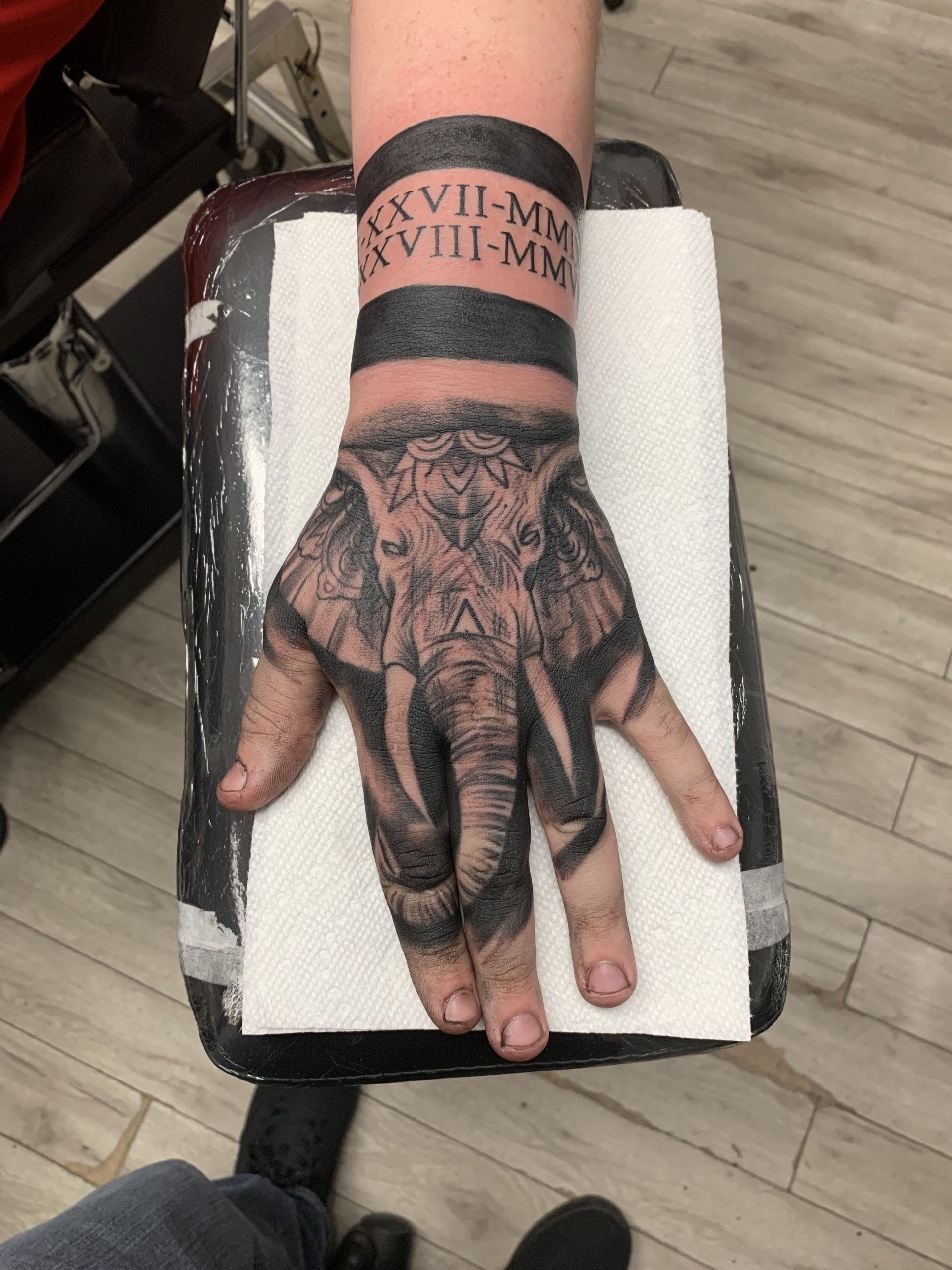 Elephant Tattoo on the Hand