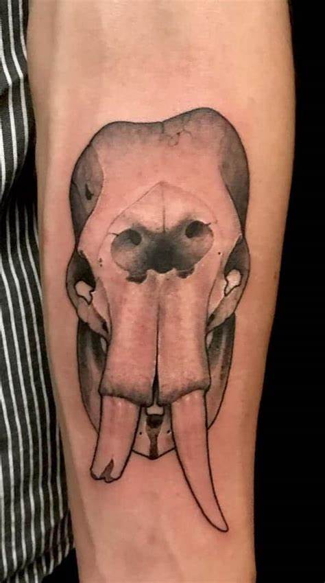 Tattoo of an Elephant Skull