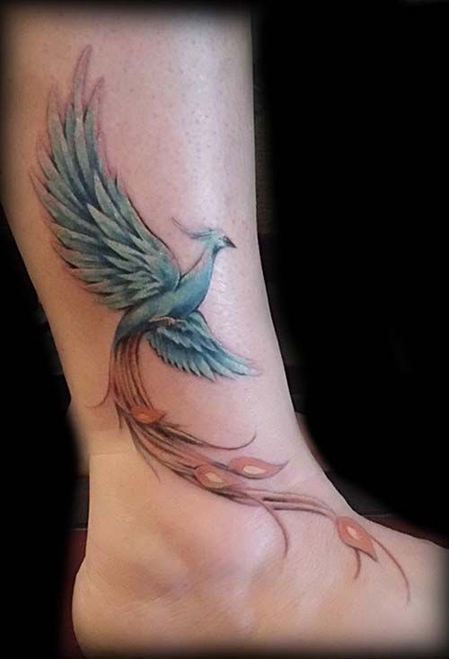 Ankle Phoenix Tattoo