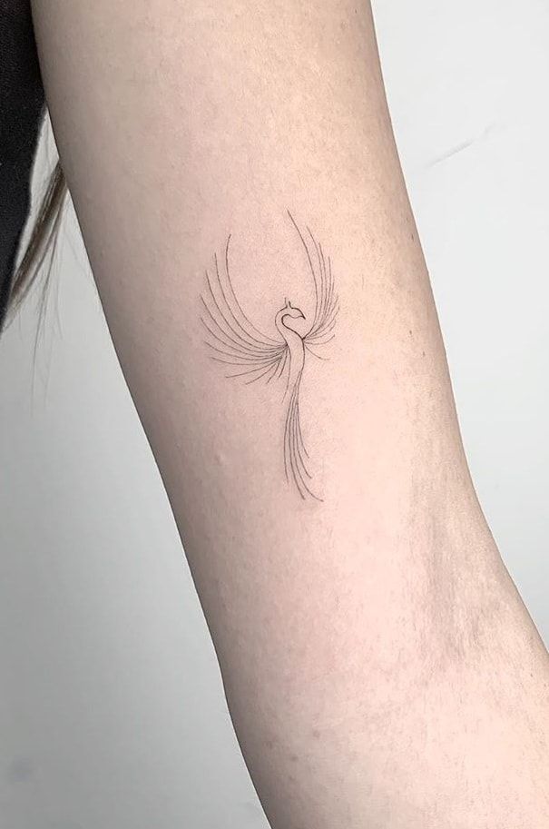 Fineline Phoenix Tattoo