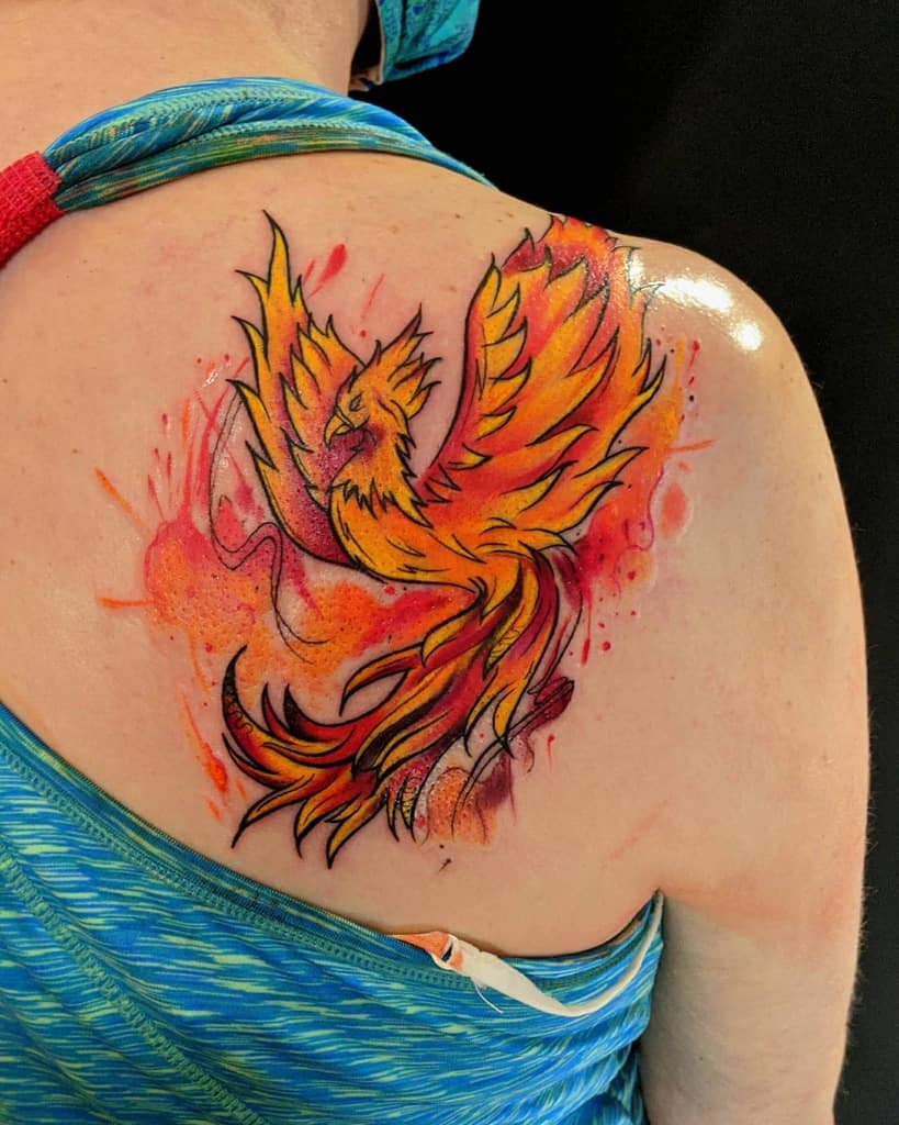 Flaming Phoenix Tattoo