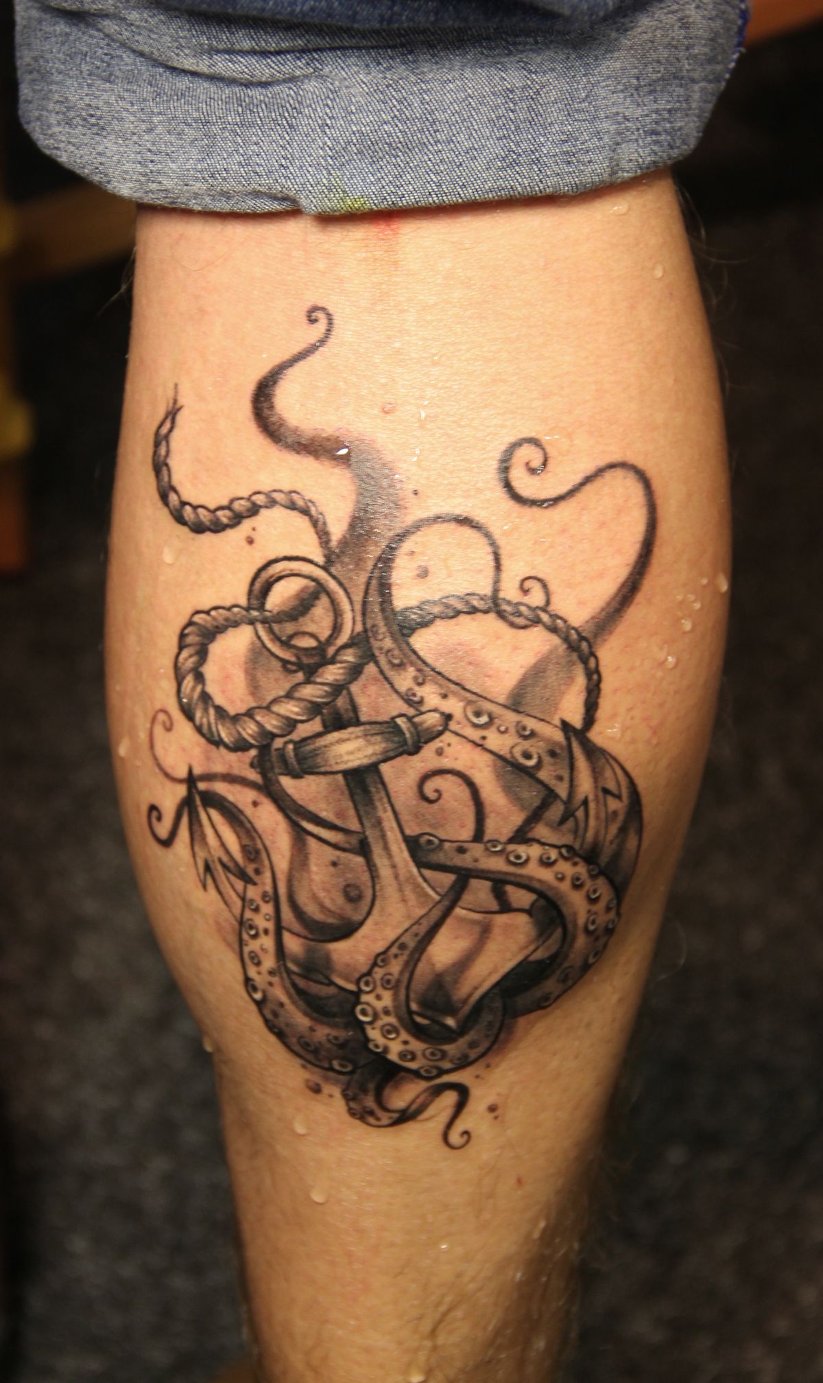 Octopus and Anchor Tattoo