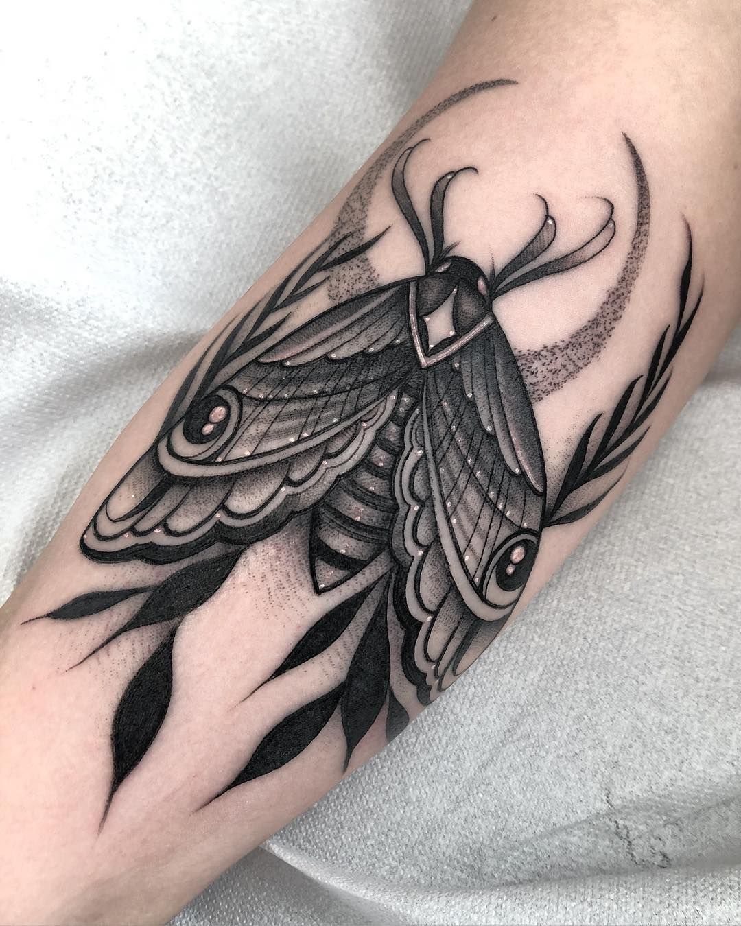 Ornamental Moth Tattoo