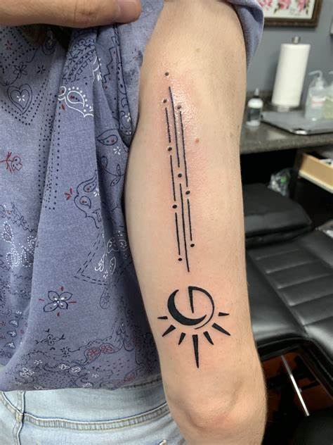 Sun Moon Geometric Tattoo