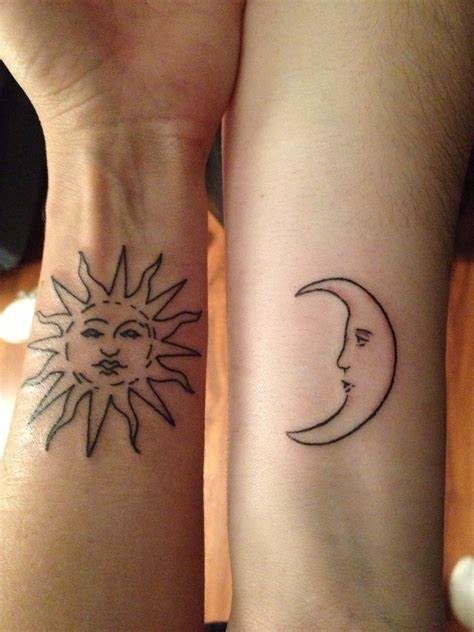 Sun Moon Matching Tattoos