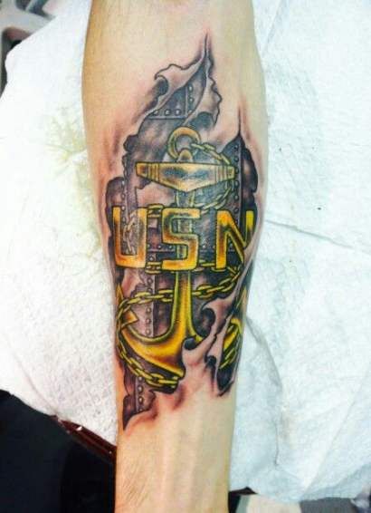 Tattoo of a Navy Anchor