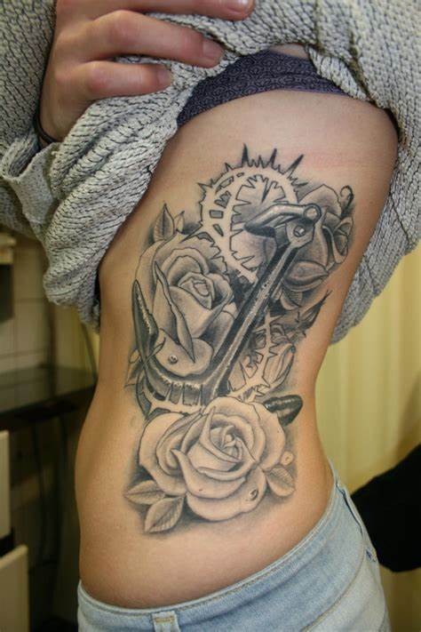 Tattoo of an Anchor and a Rose