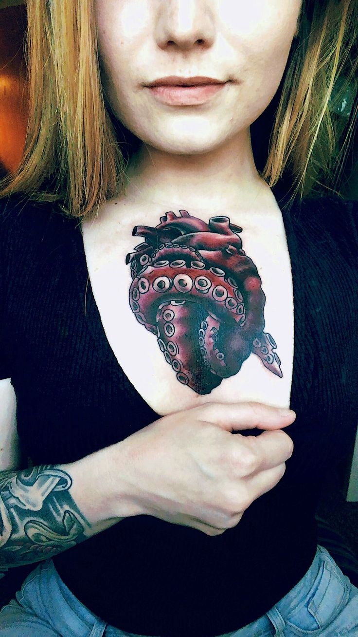 Tattoo of an Octopus on the Chest