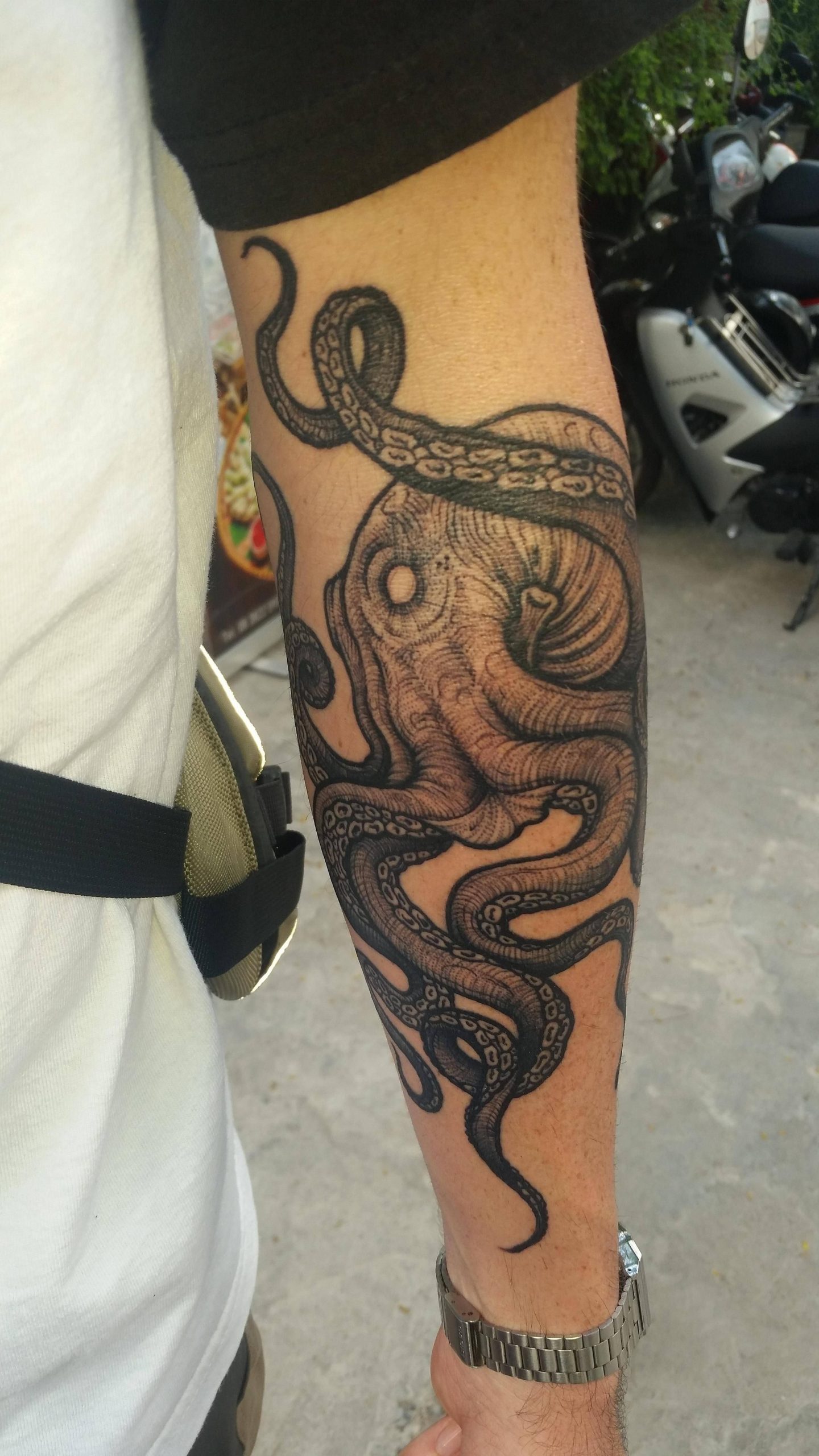 Tattoo of an Octopus on the Sleeve