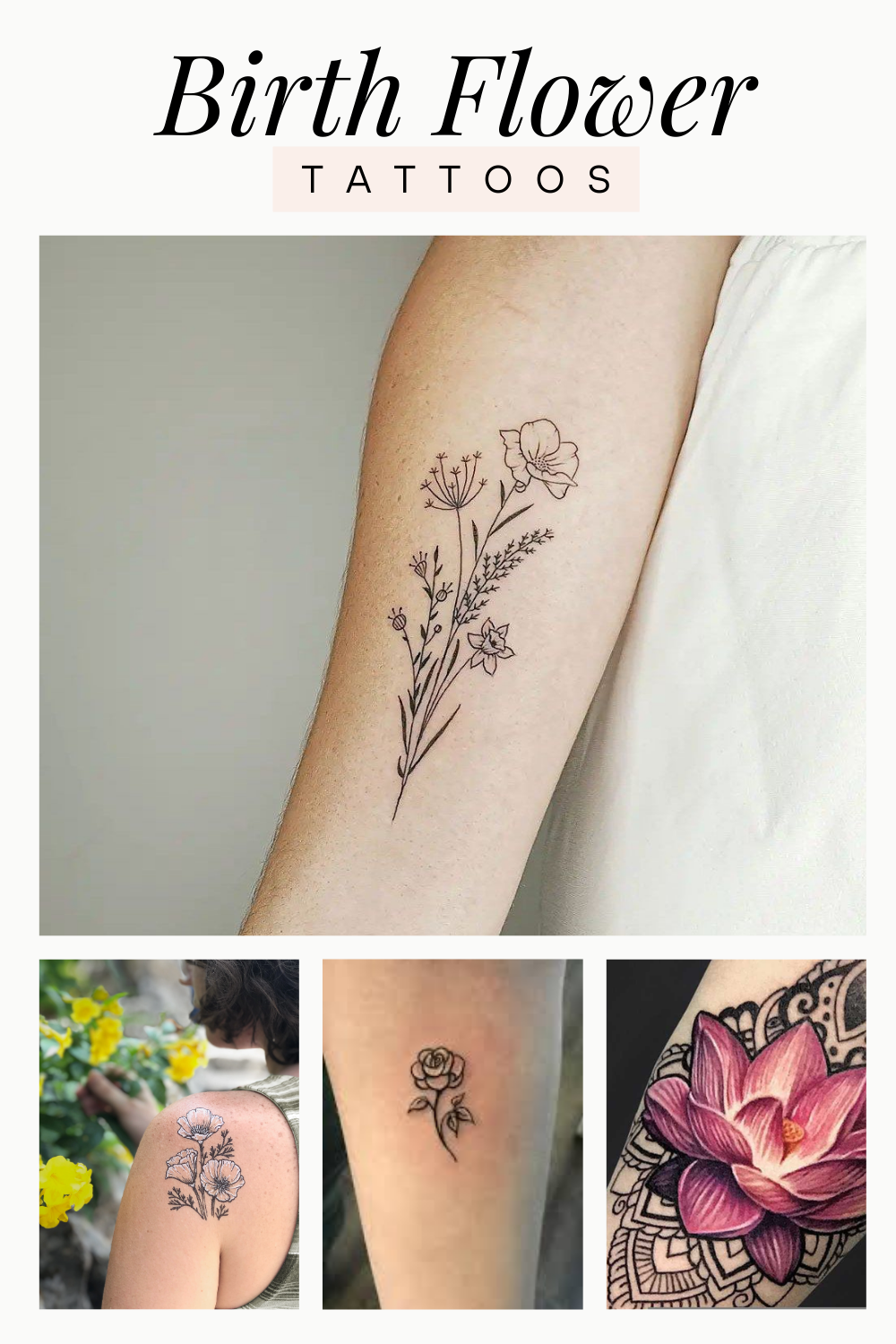 Birth Flower Tattoos - A Beautiful Flower for Each Month - One that Signifies Your Personality Top Beauty Magazines