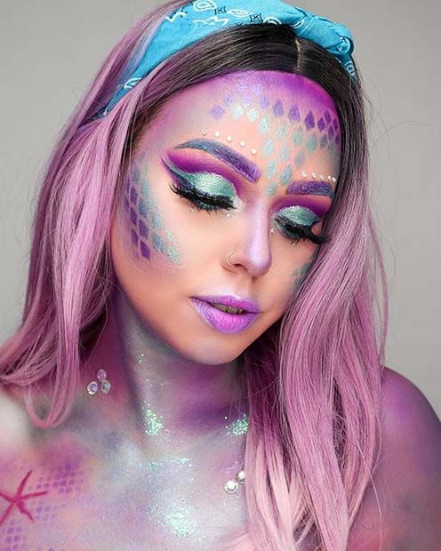 Colorful Mermaid Makeup