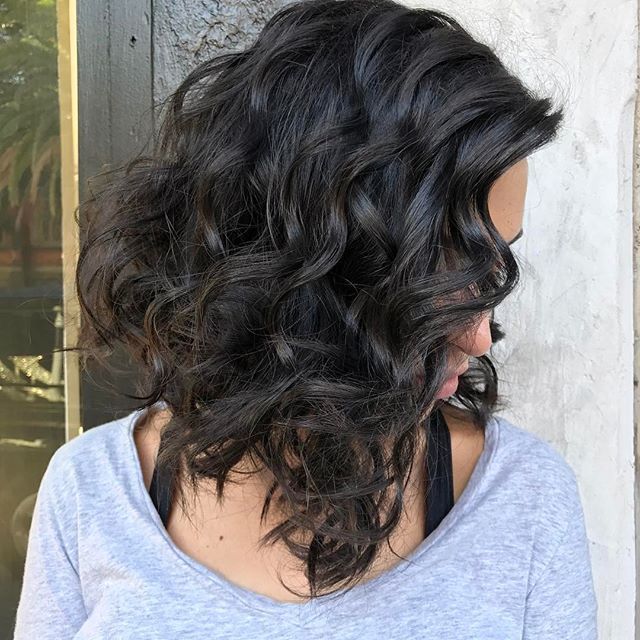 Curled Lob with Loose Ringlets