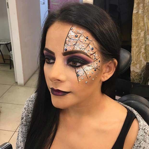 Glam Spider Web Makeup