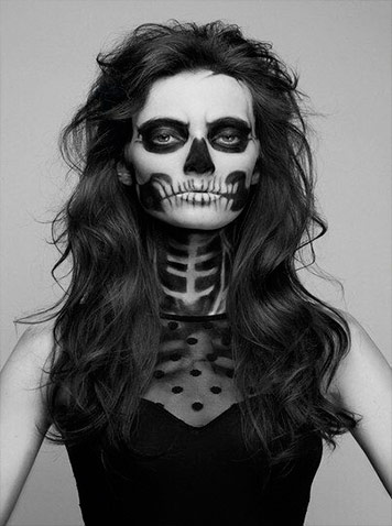 half face skeleton makeup