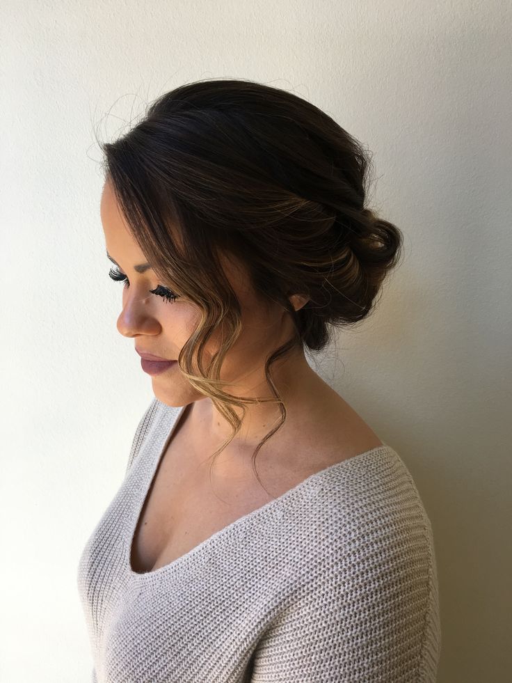 Romantic Updo With Face Framing Curls Hairstyle For Prom