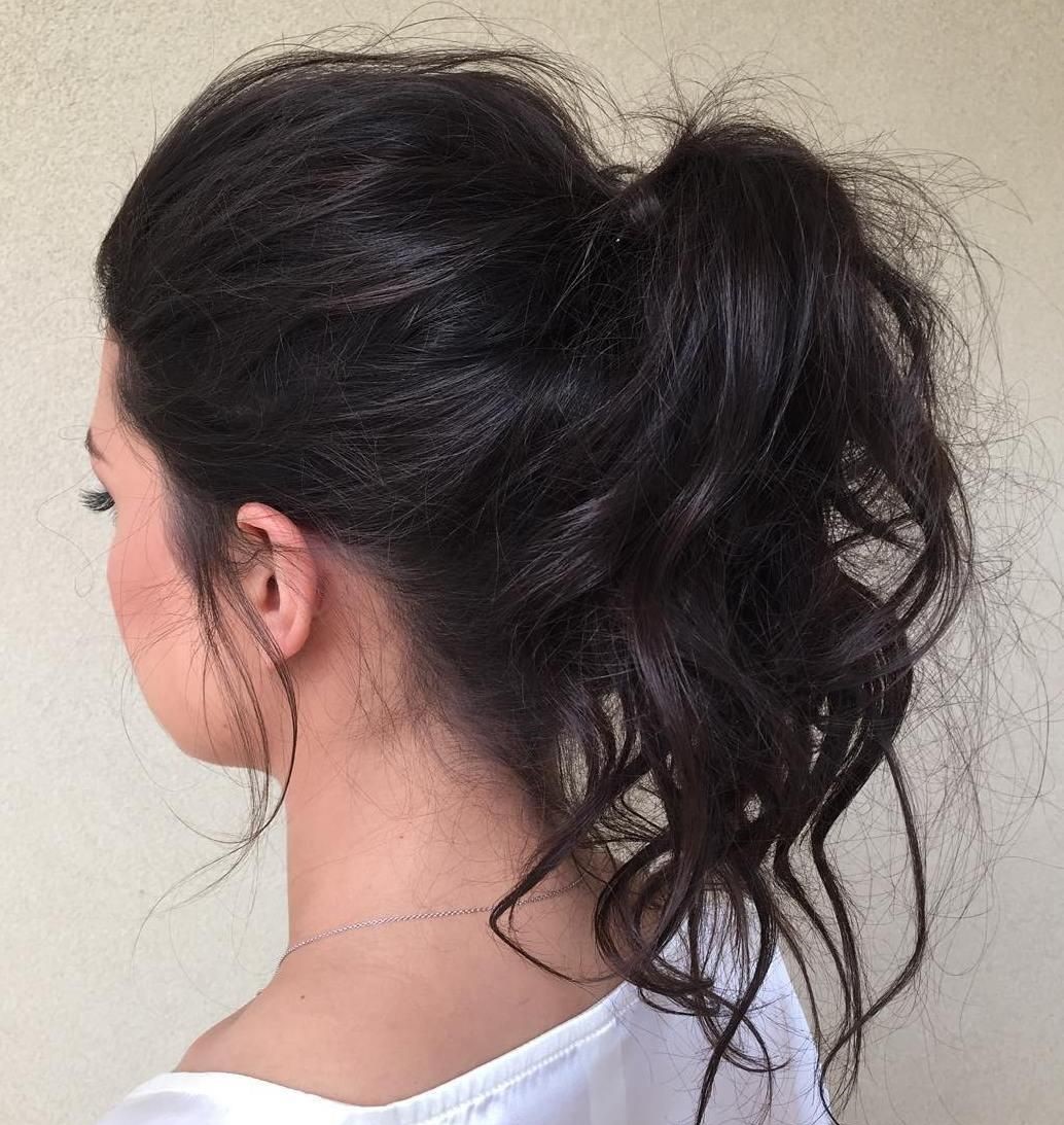 Wavy Ponytail with Wrapped Hair Hairstyle For Prom