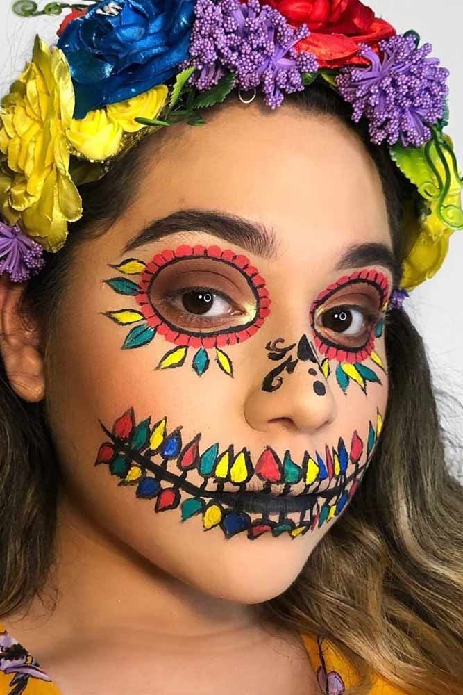 half face skeleton makeup