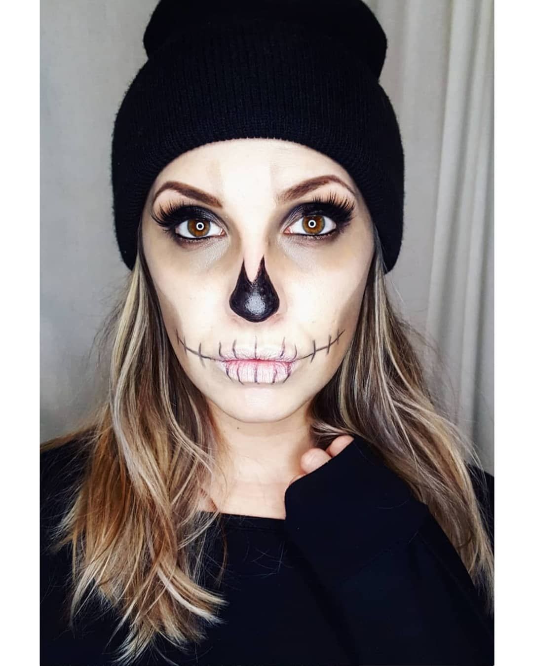 half face skeleton makeup