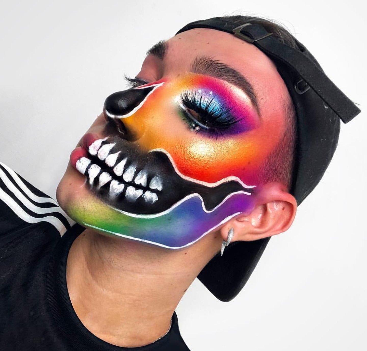 half face skeleton makeup