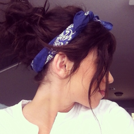 Messy bun Bandana Hairstyle