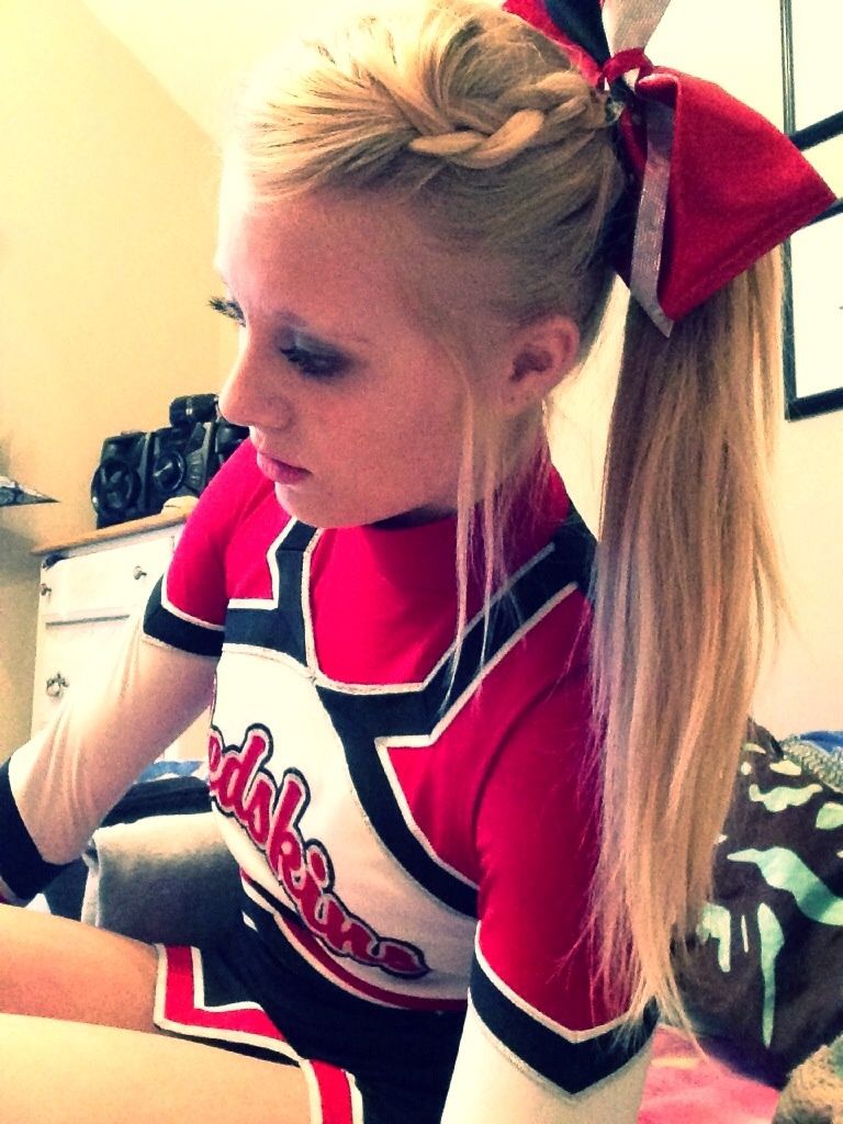 Braid into a Ponytail hairstyle for cheerleading