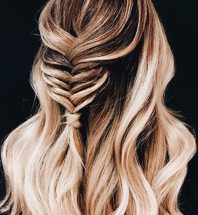 Half Up Half Down Fishtail Braid Hairstyle