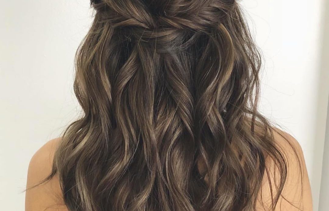 Twisted Crown Half Up Half Down Hairstyle