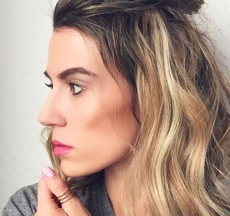 Loose Top Knot Half up half Down Hairstyle