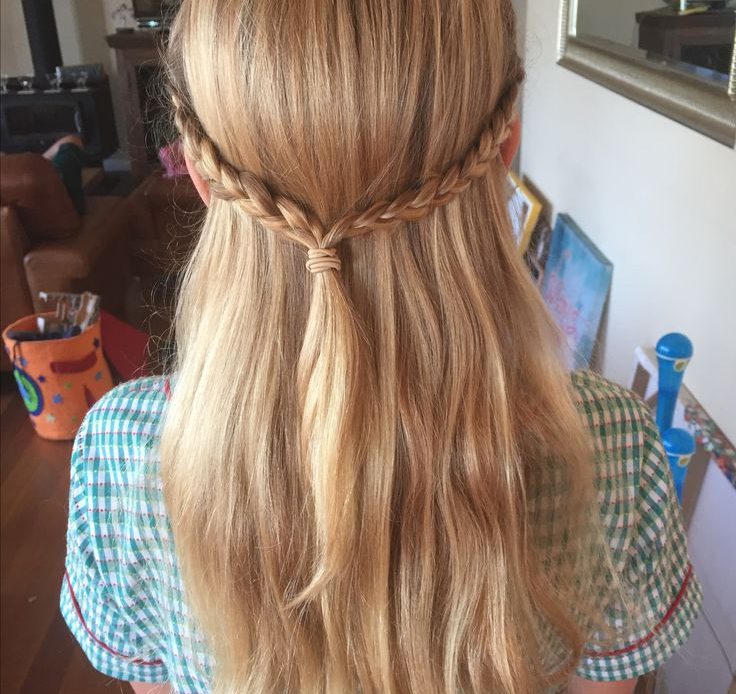 Micro braid Half Up Half Down Hairstyle