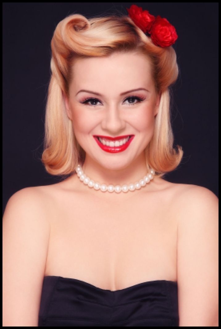 Retro Pin-Up Victory Rolls for Masquerade Ball