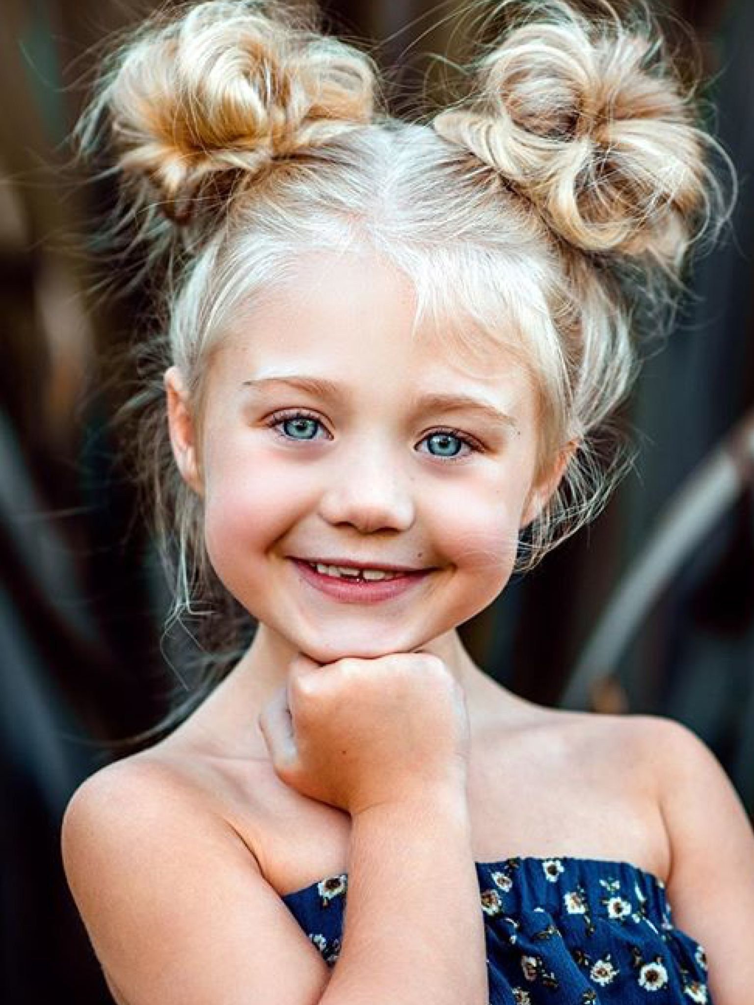 Messy double bun Hairstyle For Kids