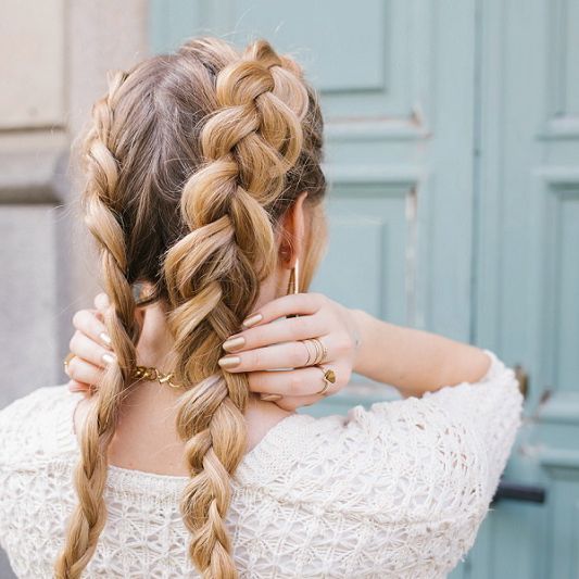 dutch twin braids