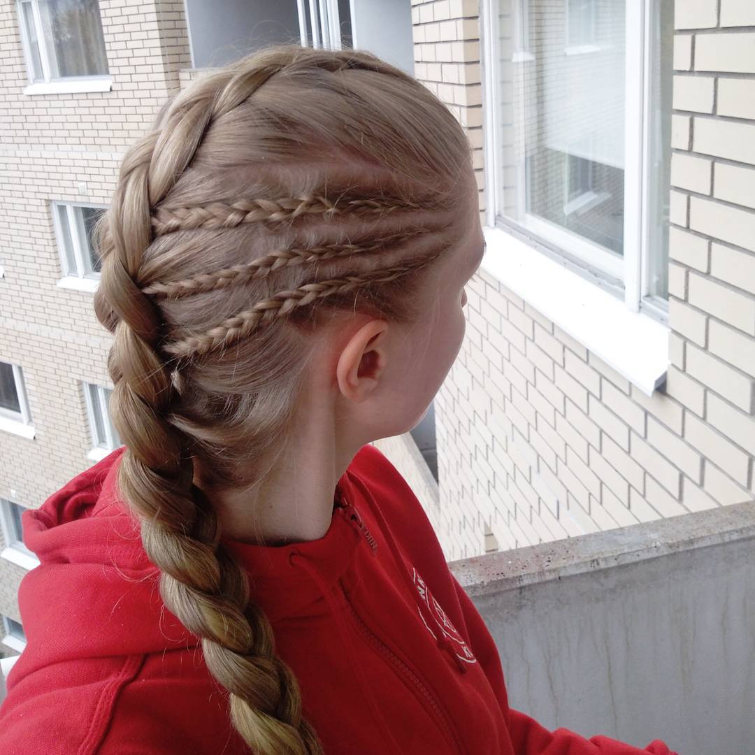 Scalp Braid with Dutch Braid 