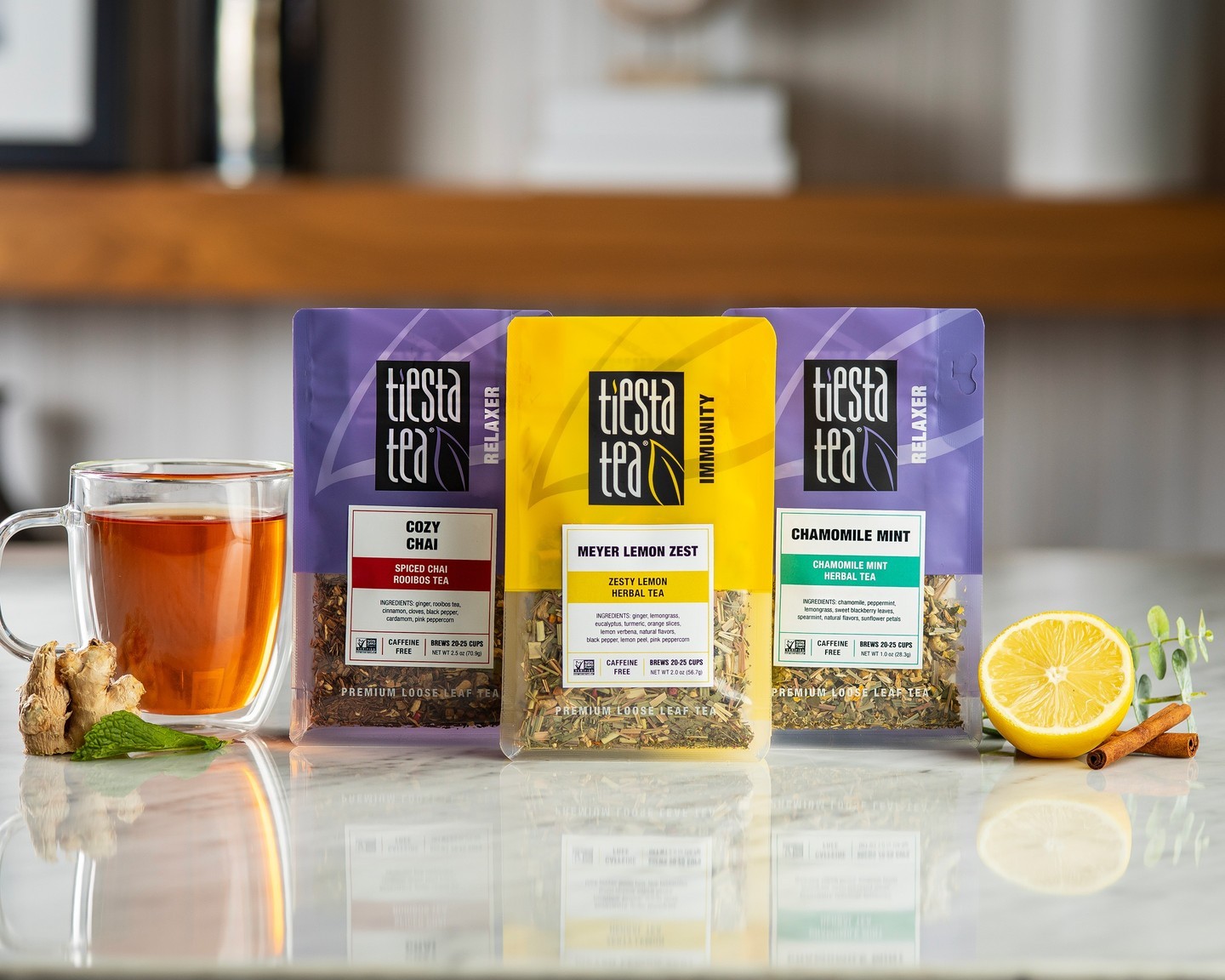 set of speciality teas or gourmet coffee blends