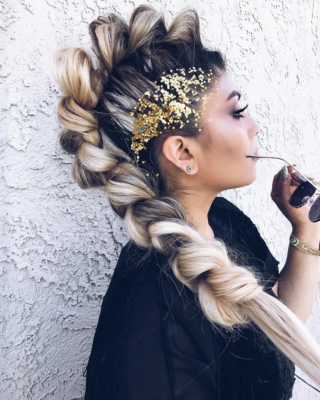  Mohawk Pull Through Braid w/ Glitter 