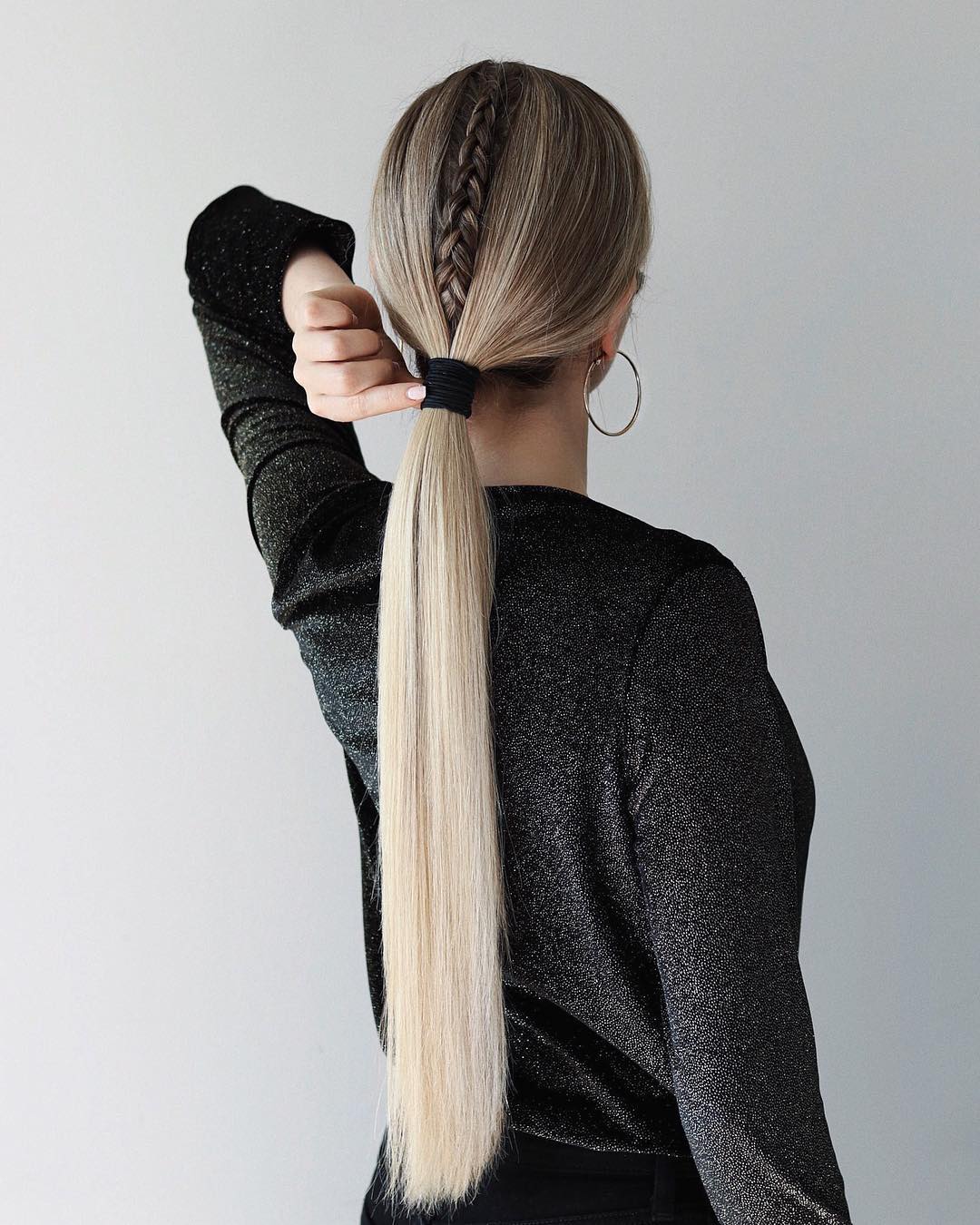 Sleek MidBraided Ponytail